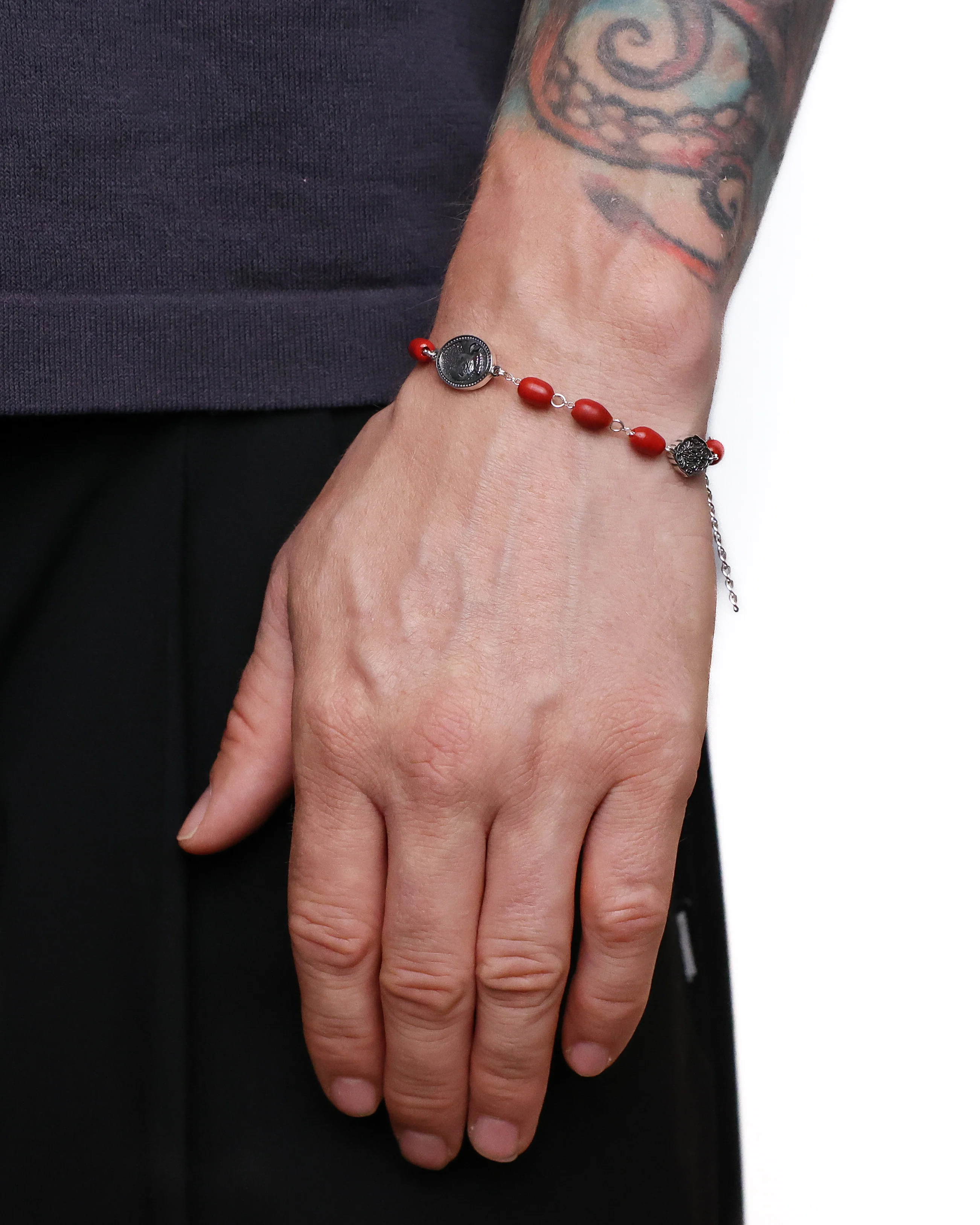 Camino Bracelet (Silver 925/Red Glass) - Image 2