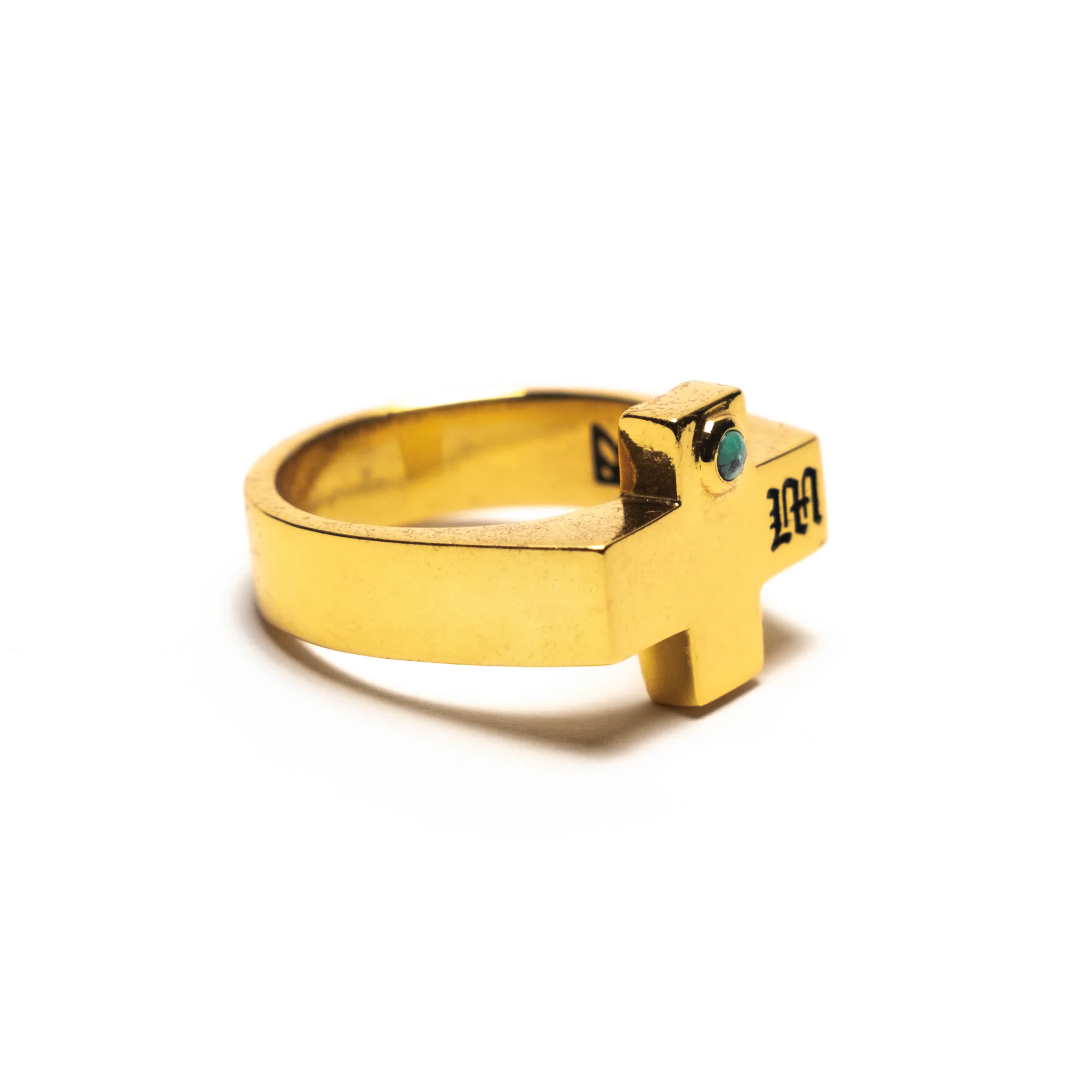 Cross Signet (14K Gold/Turquoise) - Image 3