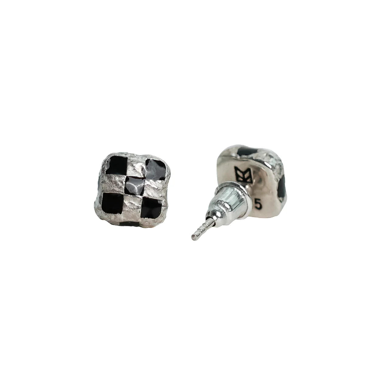 Davie Earrings (Silver 925/Black Resin) - Image 3