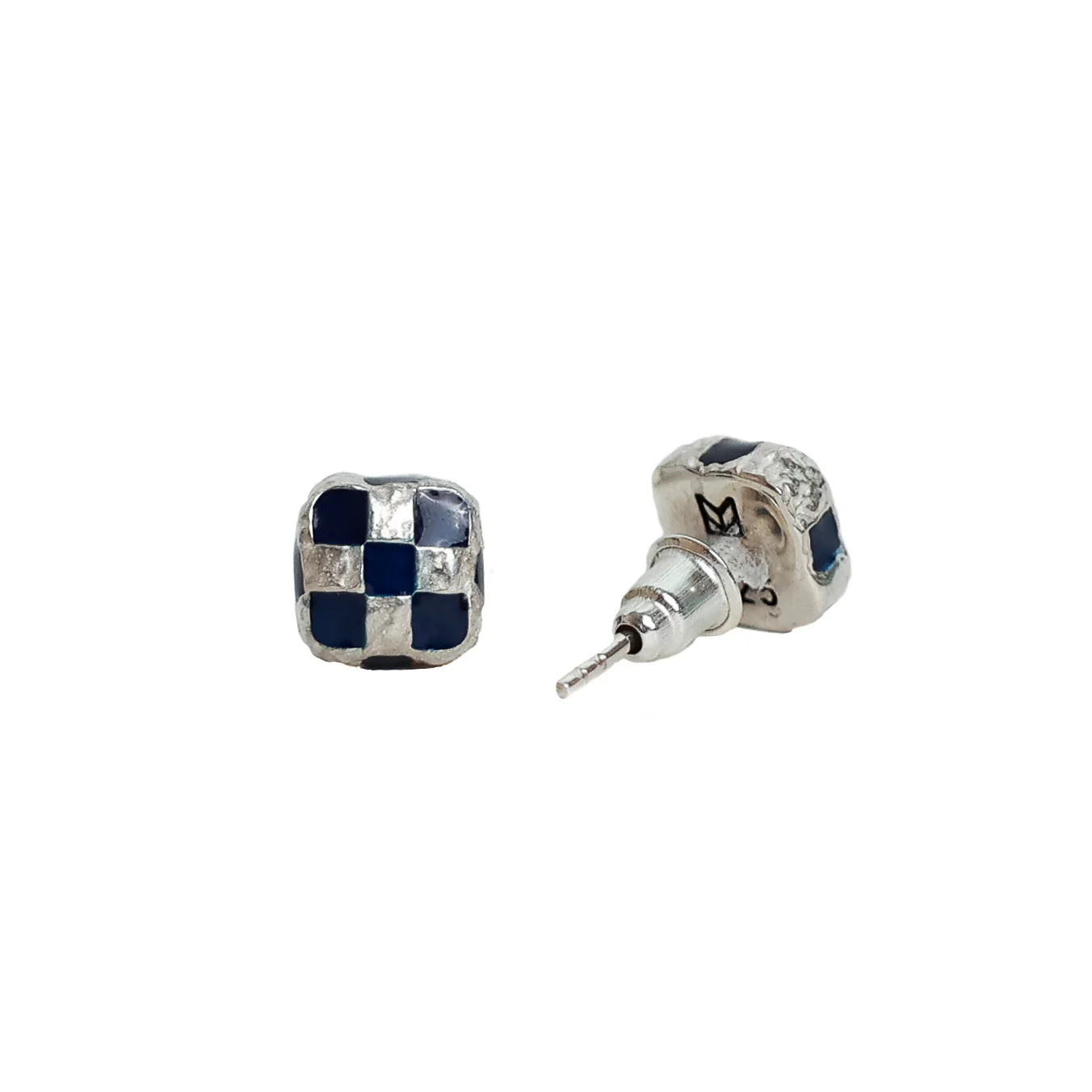 Davie Earrings (Silver 925/Navy Resin) - Image 3
