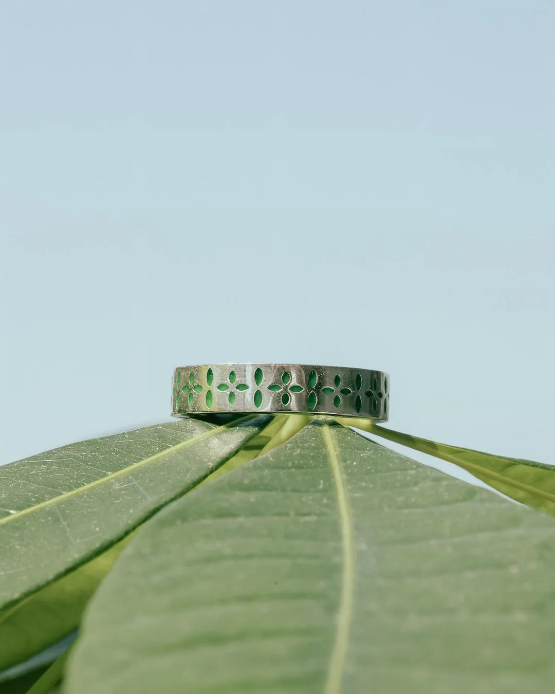 Bandana Ring (Silver 925/Green Enamel) - Image 4