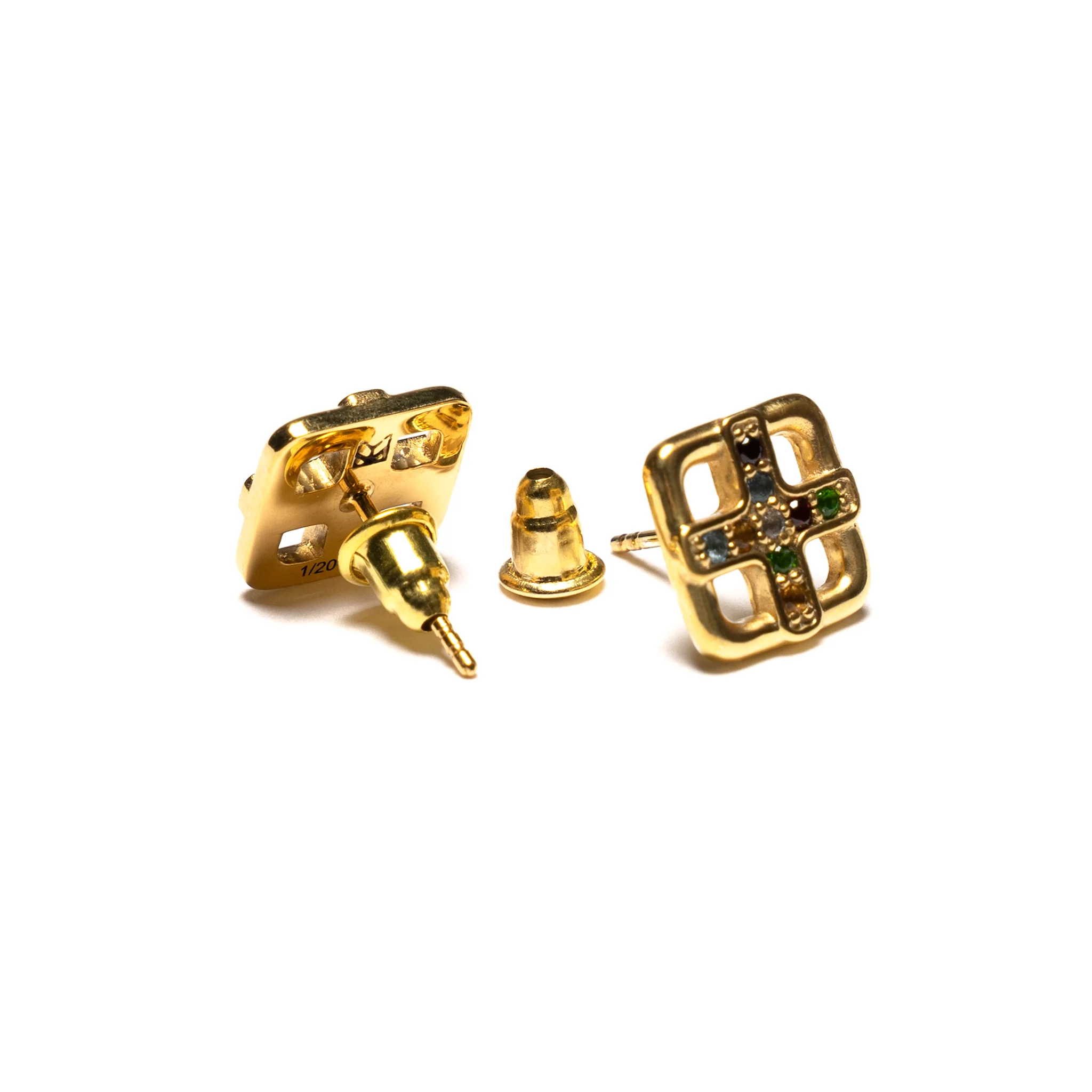 Cross Earrings (14K Gold/Topaz) - Image 3