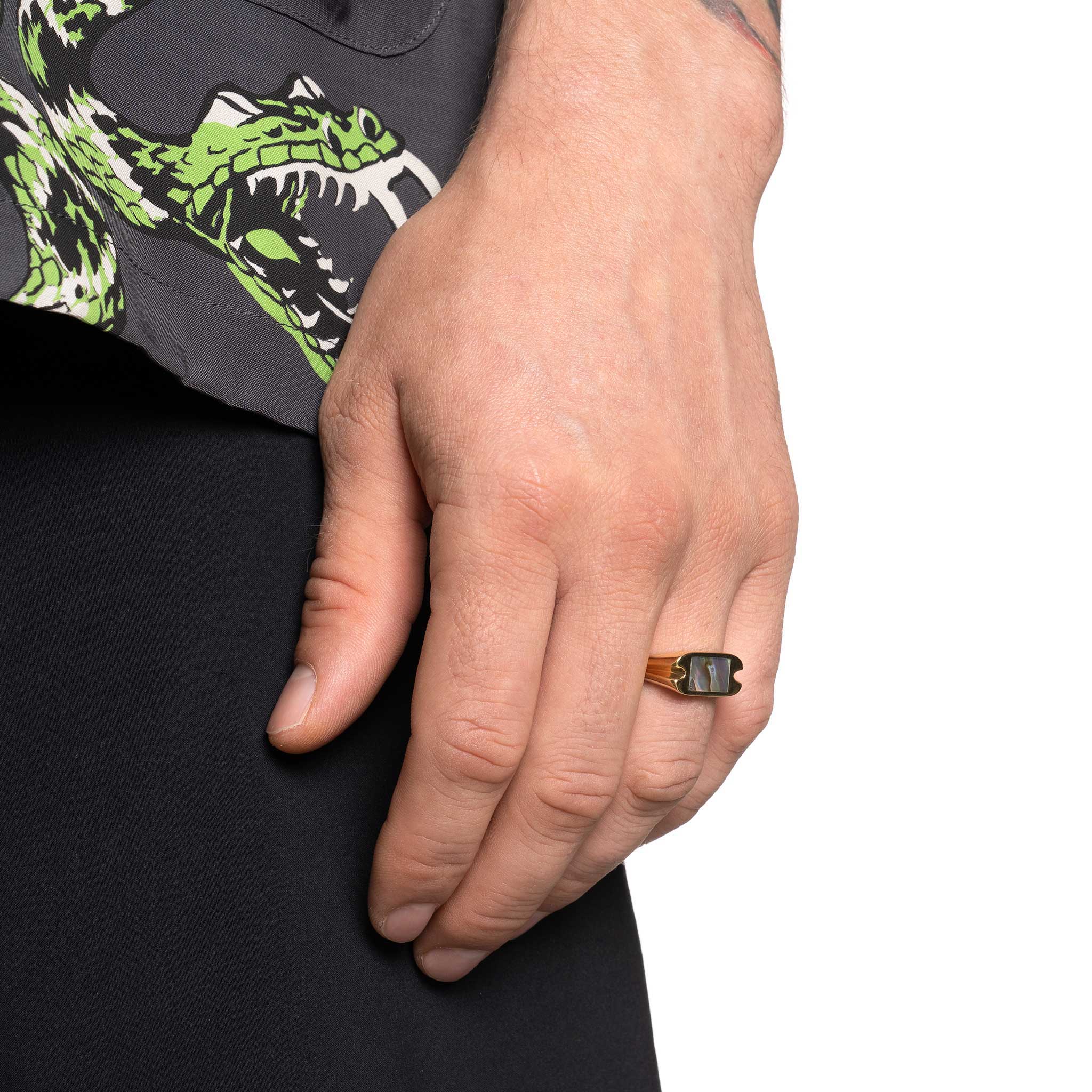 Danny Signet Ring (14K Gold/Abalone) - Image 2