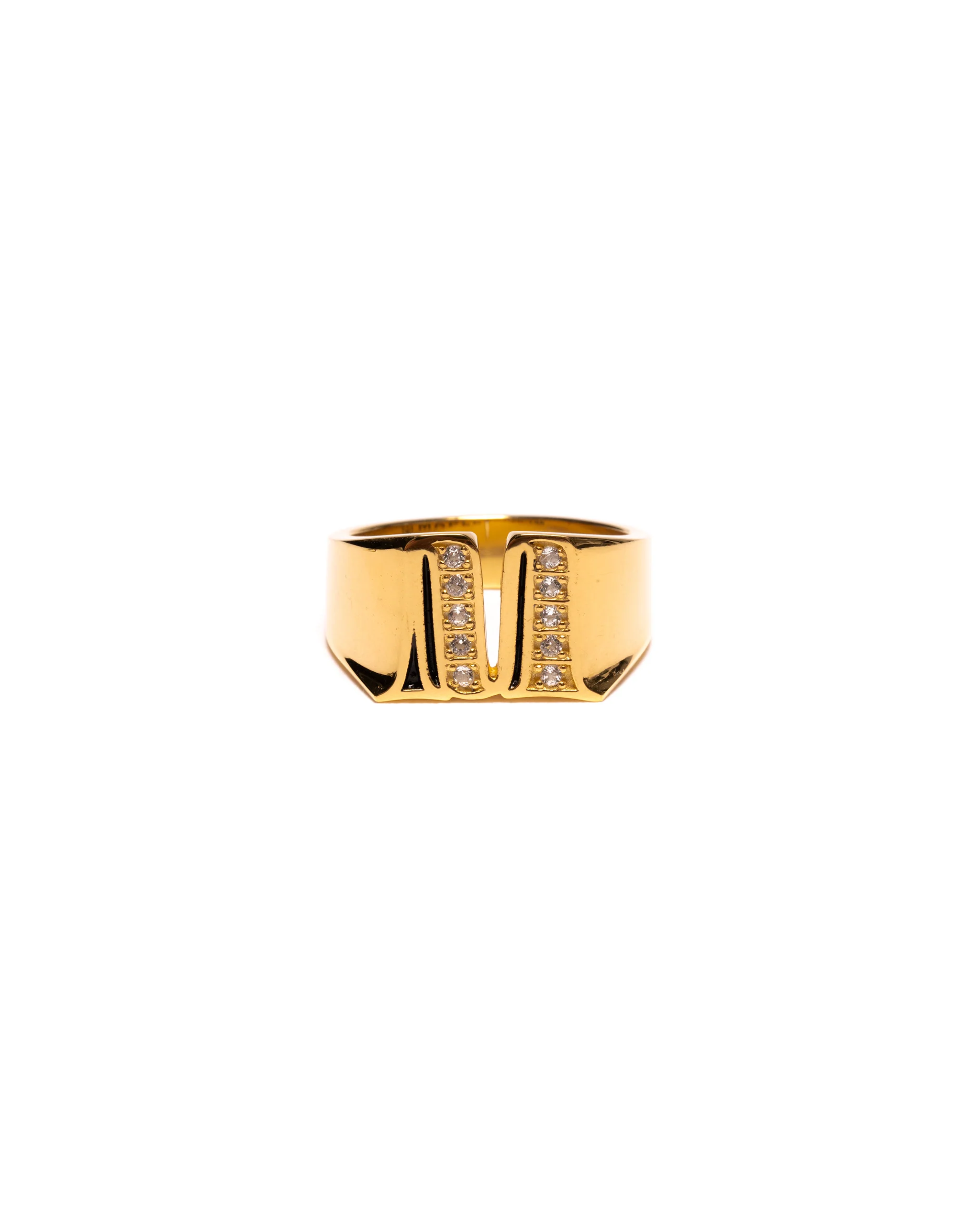 M Signet Ring (14K Gold/Topaz)