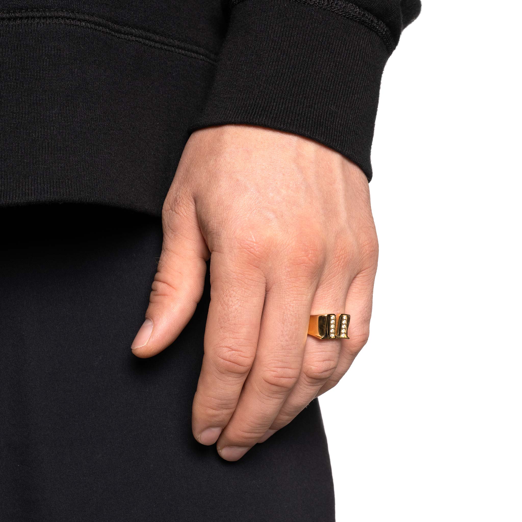 M Signet Ring (14K Gold/Topaz) - Image 2