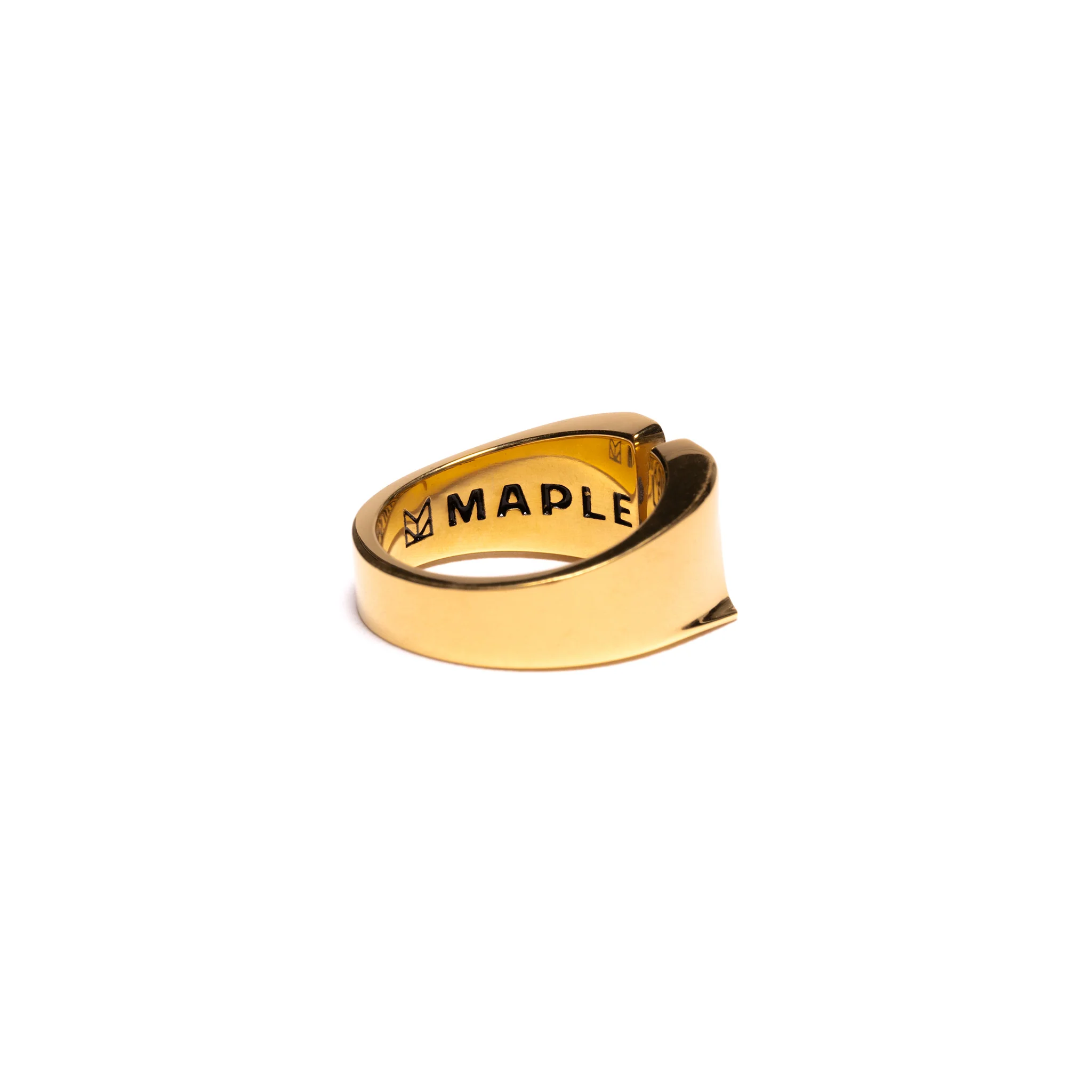 M Signet Ring (14K Gold/Topaz) - Image 4