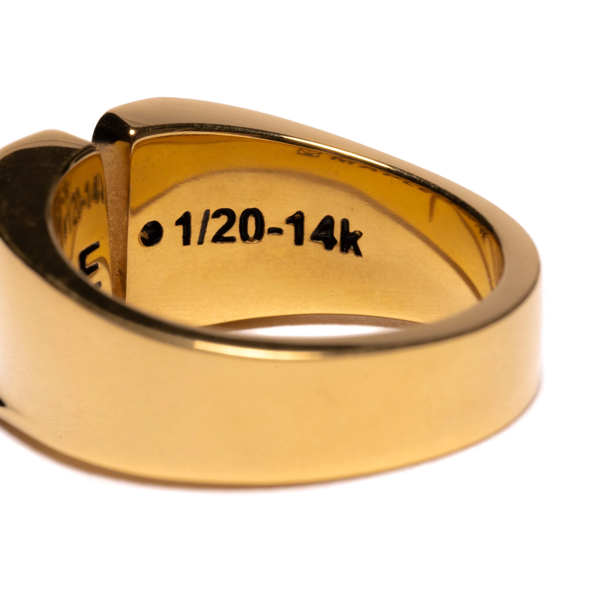M Signet Ring (14K Gold/Topaz) - Image 5