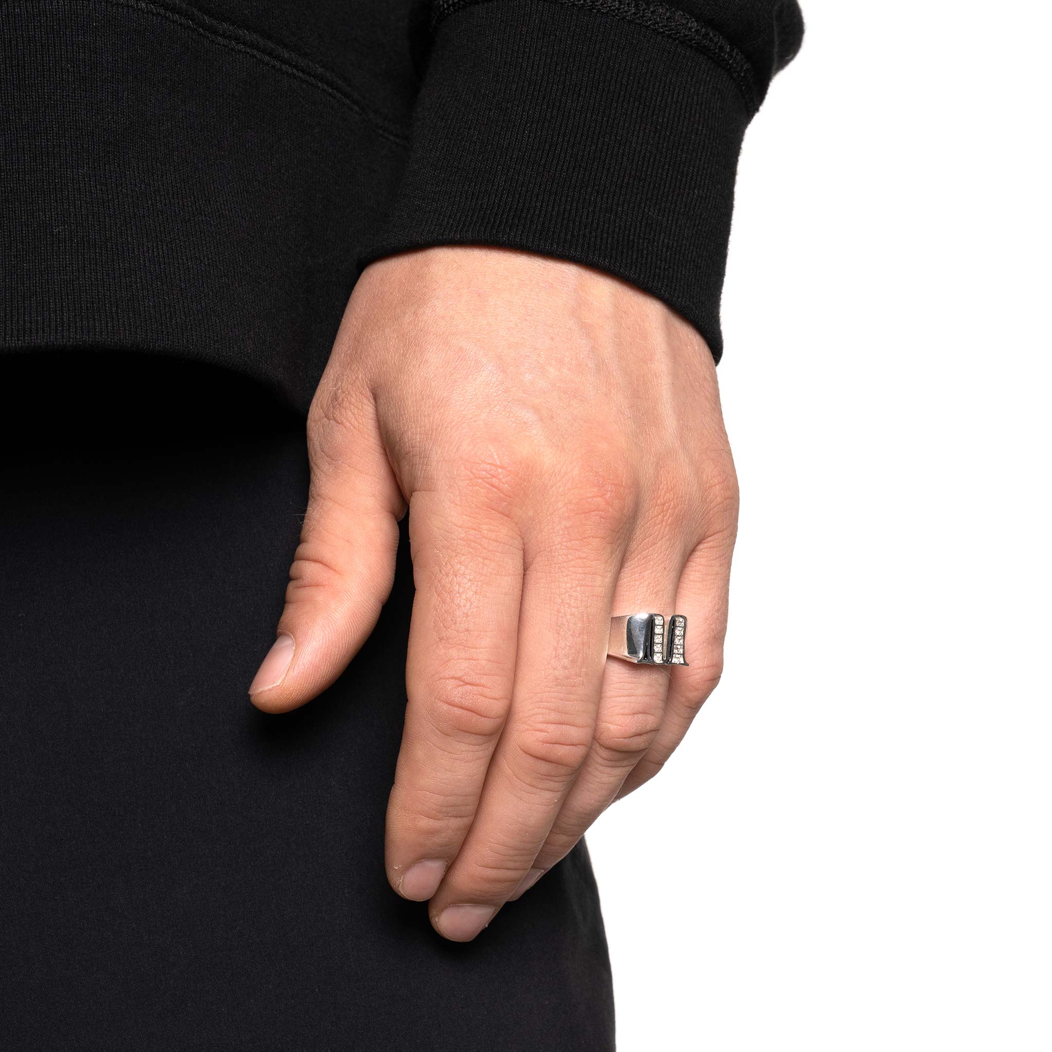 M Signet Ring (Silver 925/Topaz) - Image 2