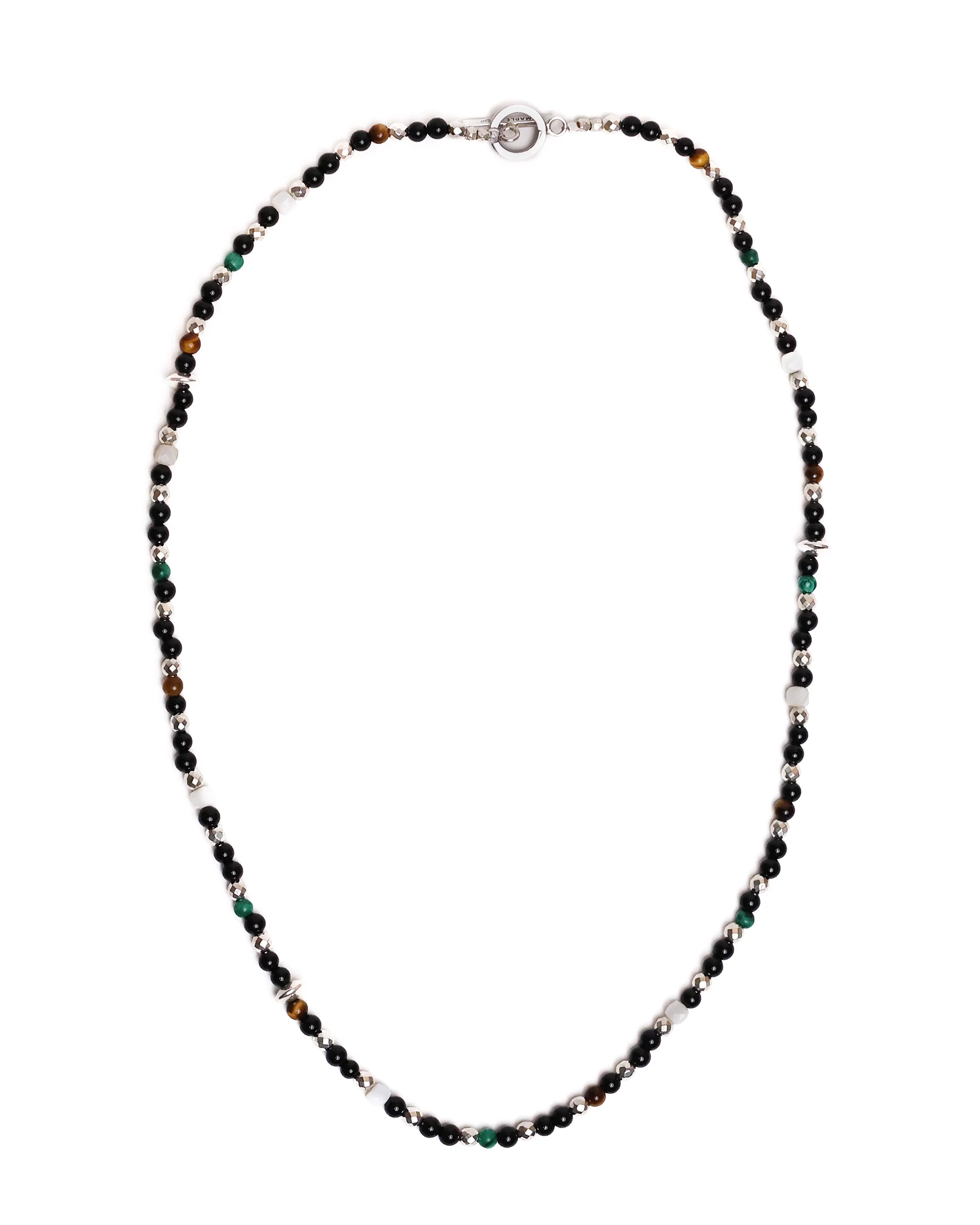 Madina Beaded Necklace (Silver 925/Black)