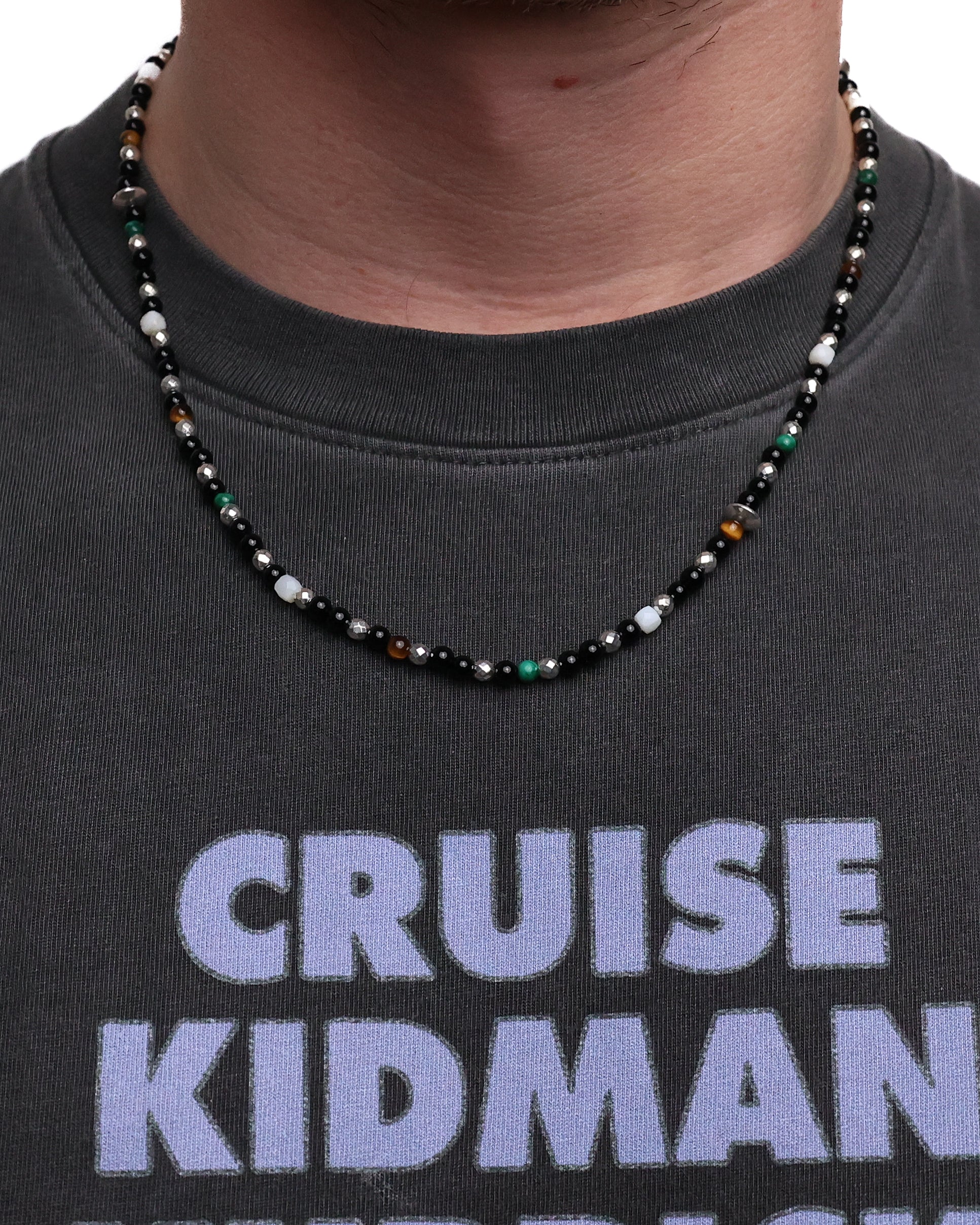 Madina Beaded Necklace (Silver 925/Black) - Image 2