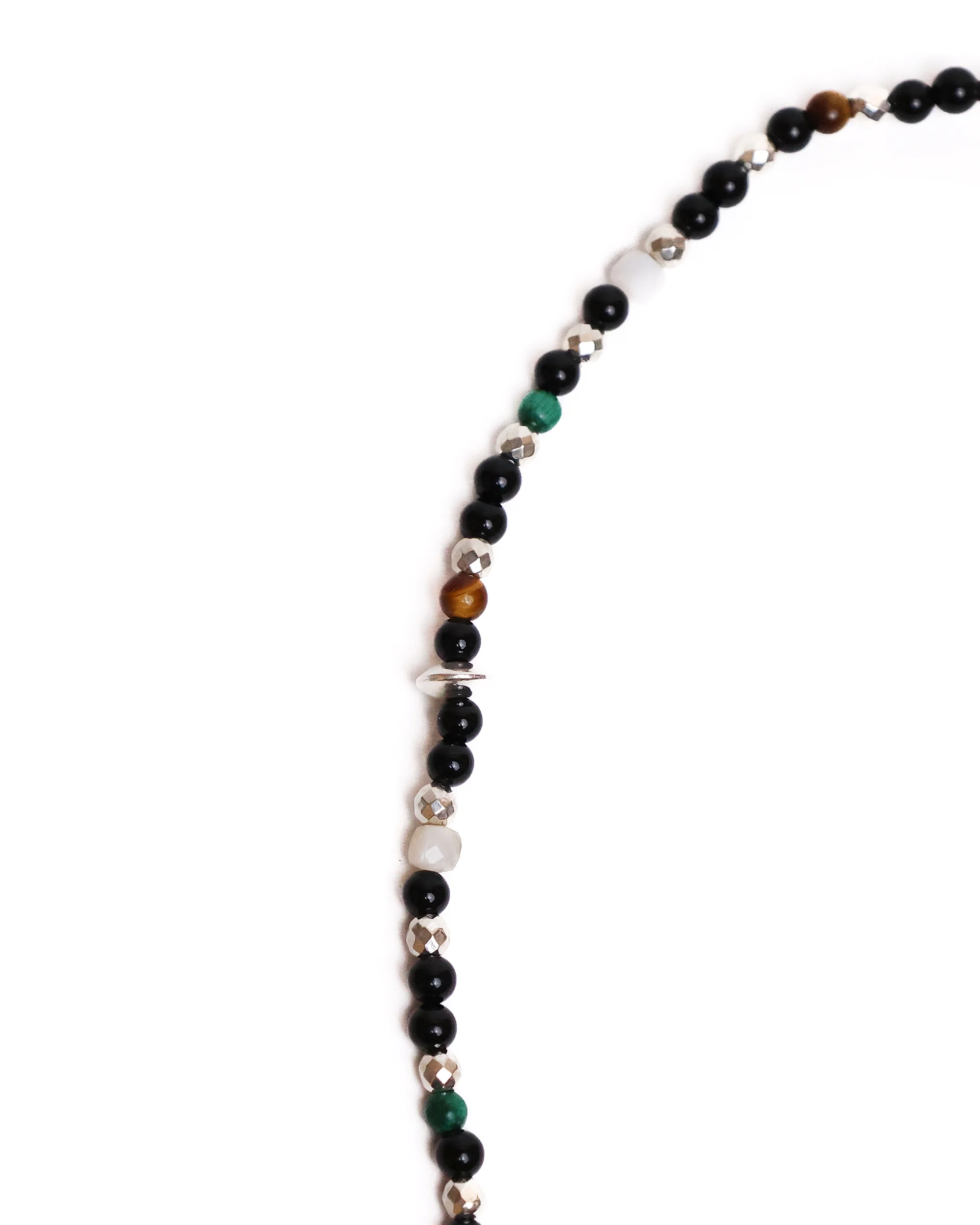 Madina Beaded Necklace (Silver 925/Black) - Image 3
