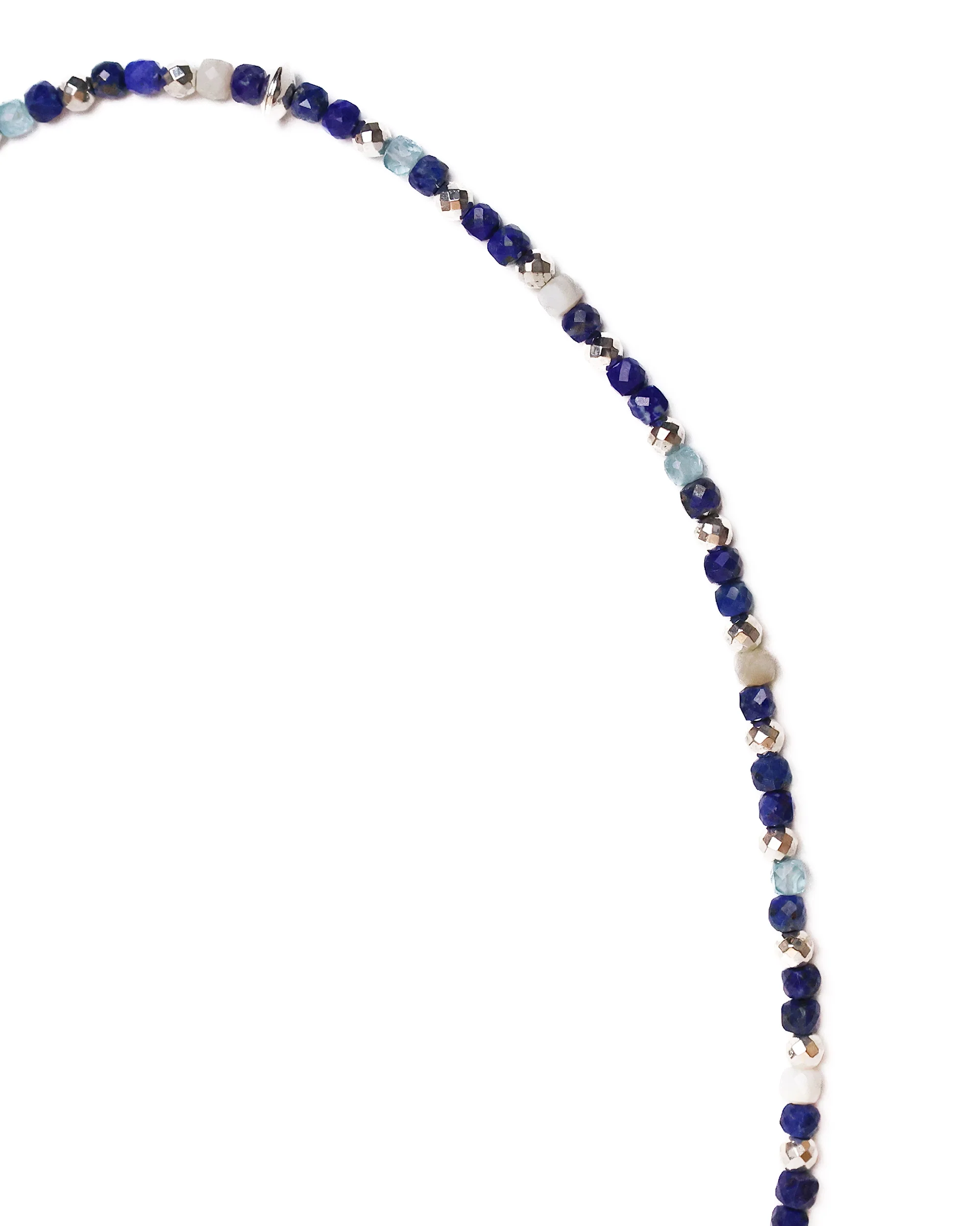 Madina Beaded Necklace (Silver 925/Navy) - Image 3