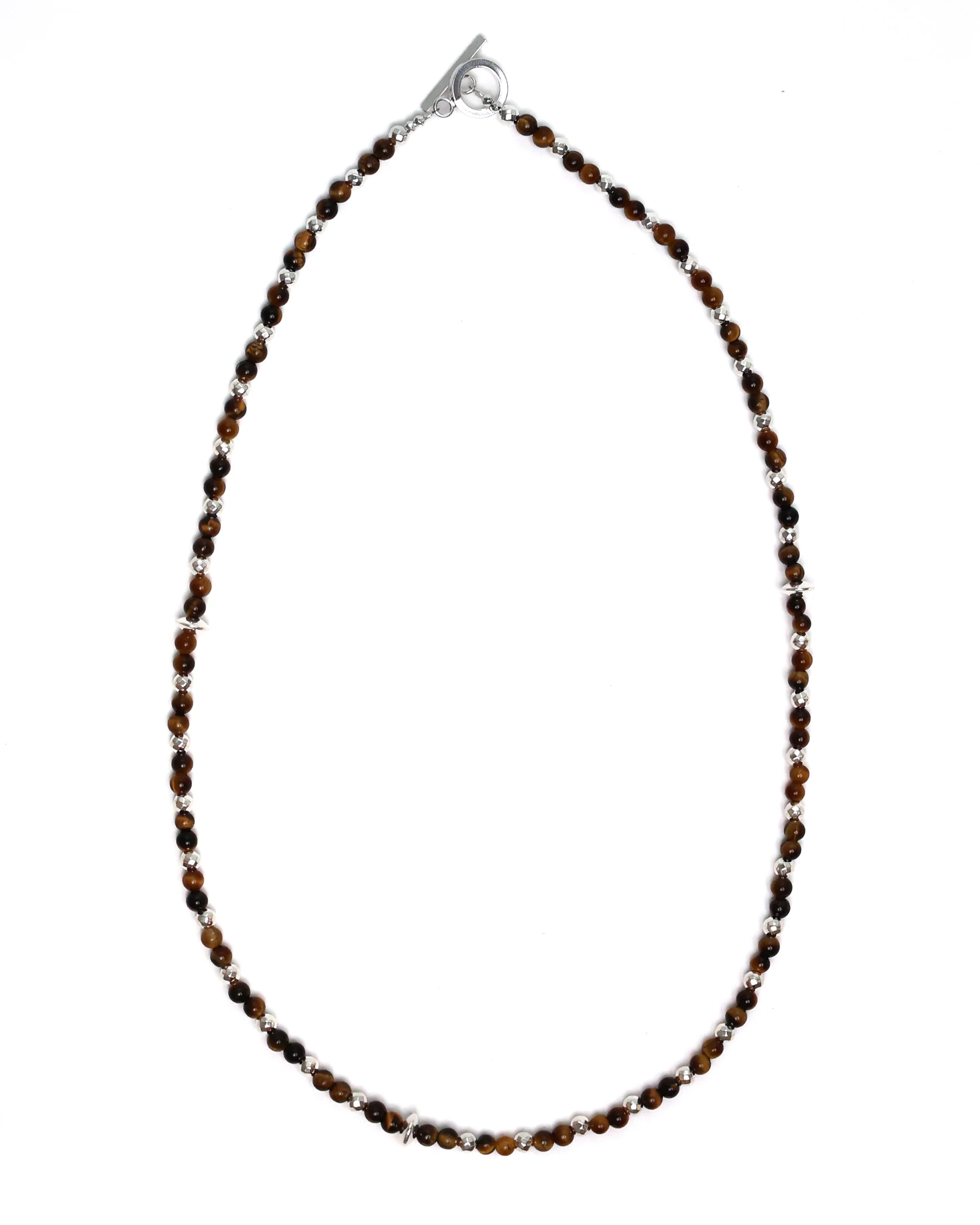 Madina Beaded Necklace (Silver 925/Tiger Eye)