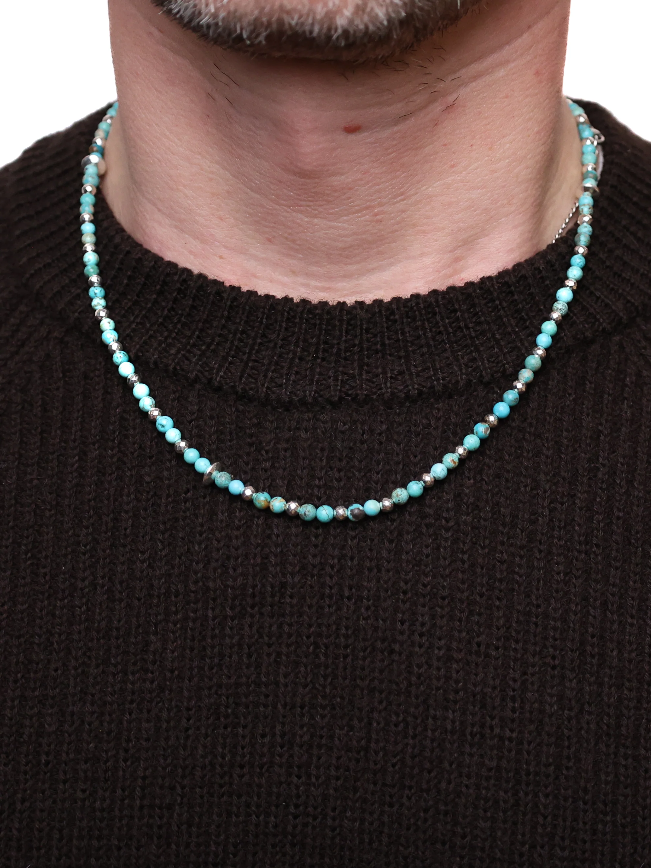 Madina Beaded Necklace (Silver 925/Turquoise) - Image 2