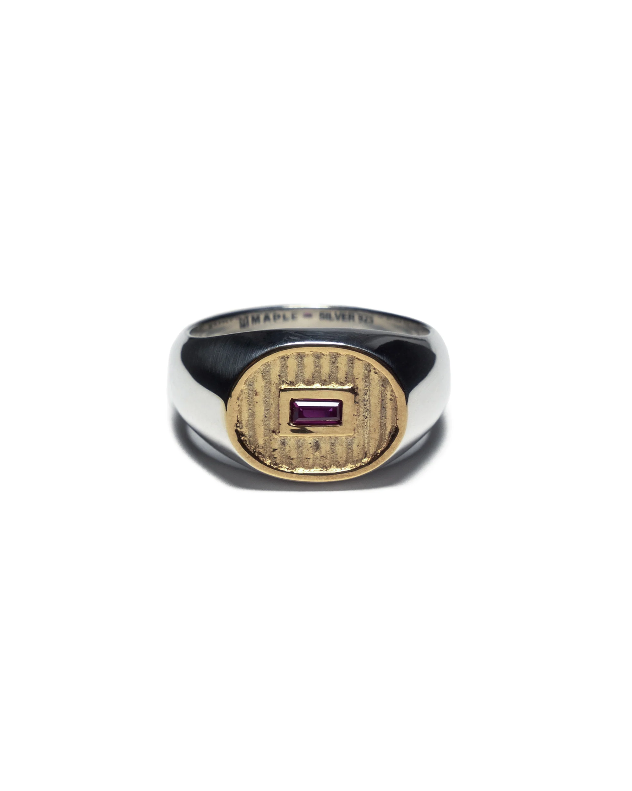 Sherman Signet (Silver 925/14K Gold/Ruby)