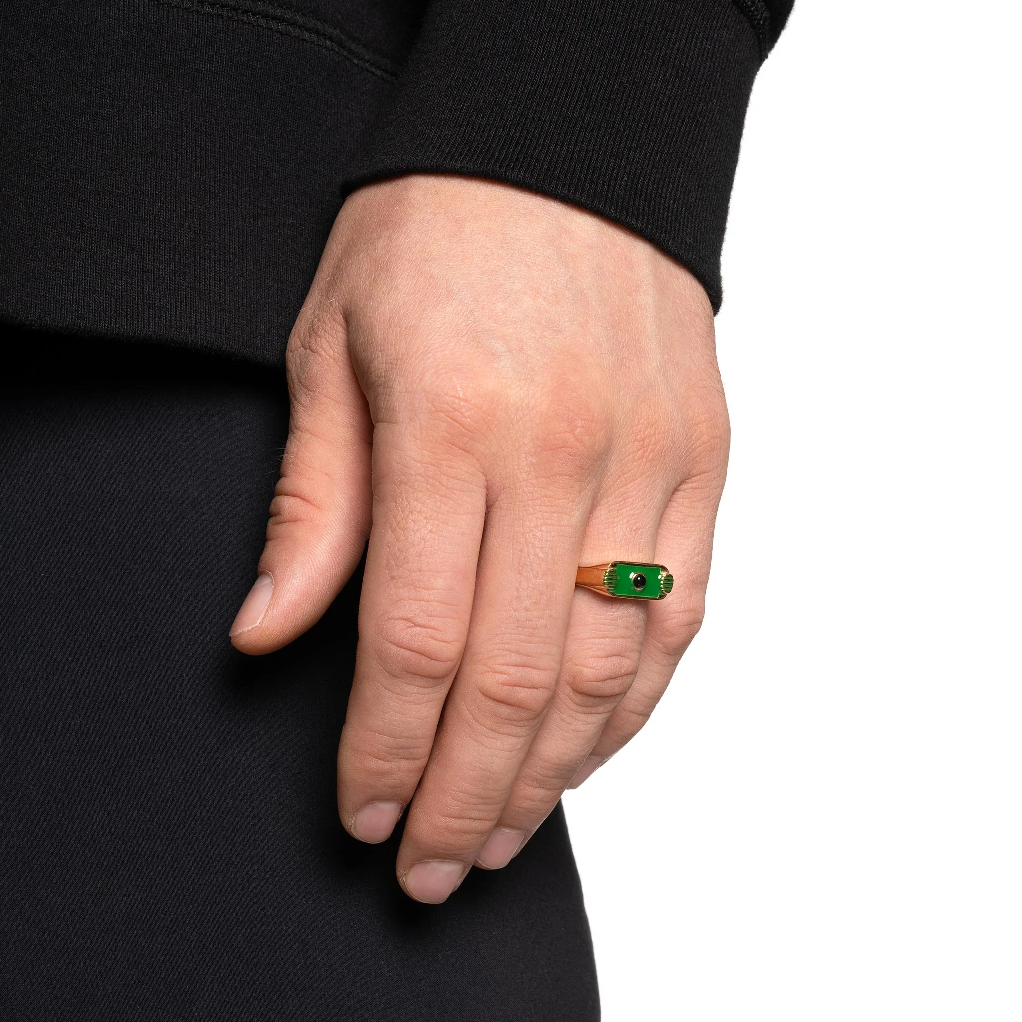 Unruly Ring (14K Gold/Resin/Onyx) - Image 2
