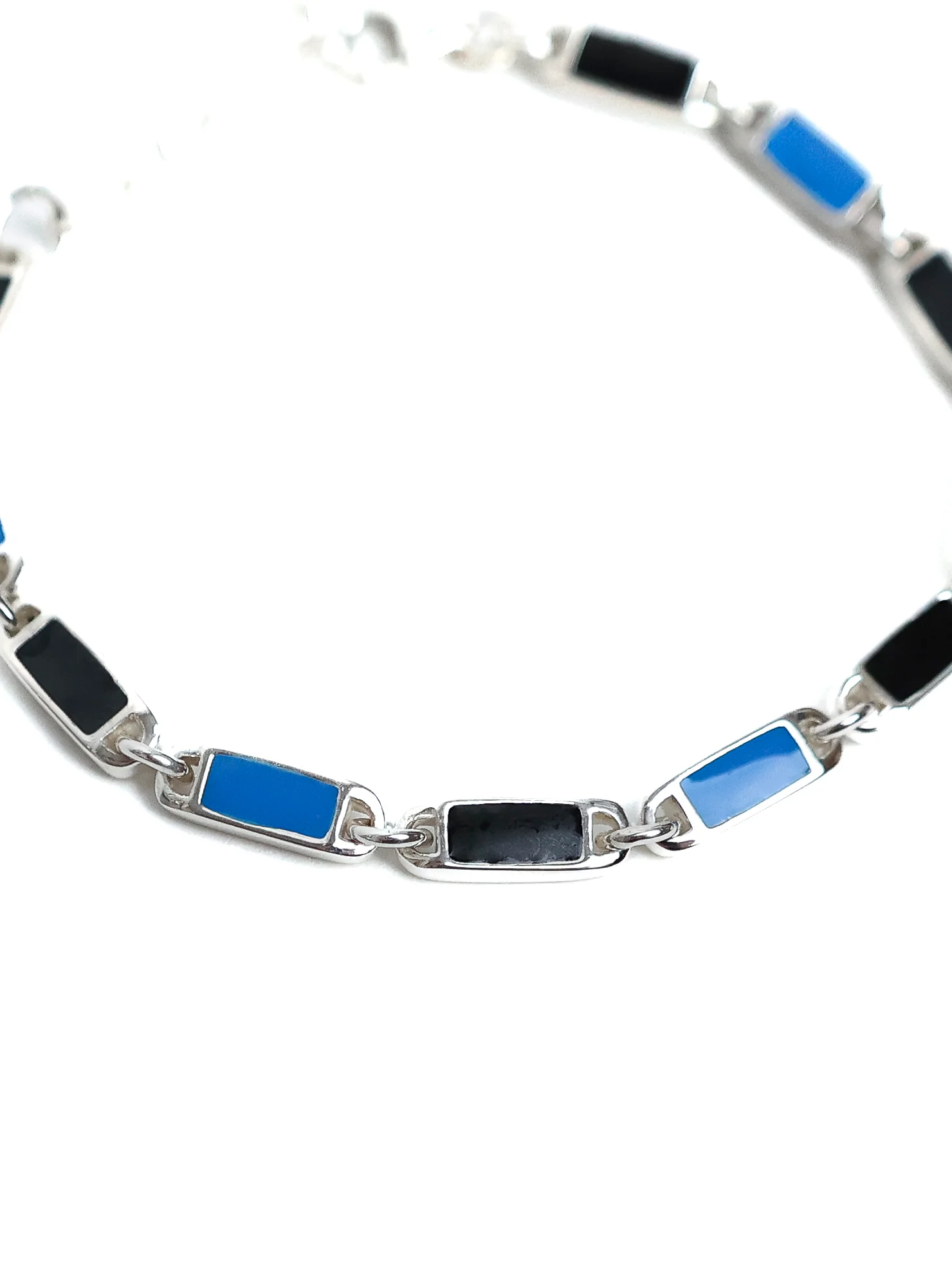 Poncho Bracelet (Silver 925/Black/Blue) - Image 3
