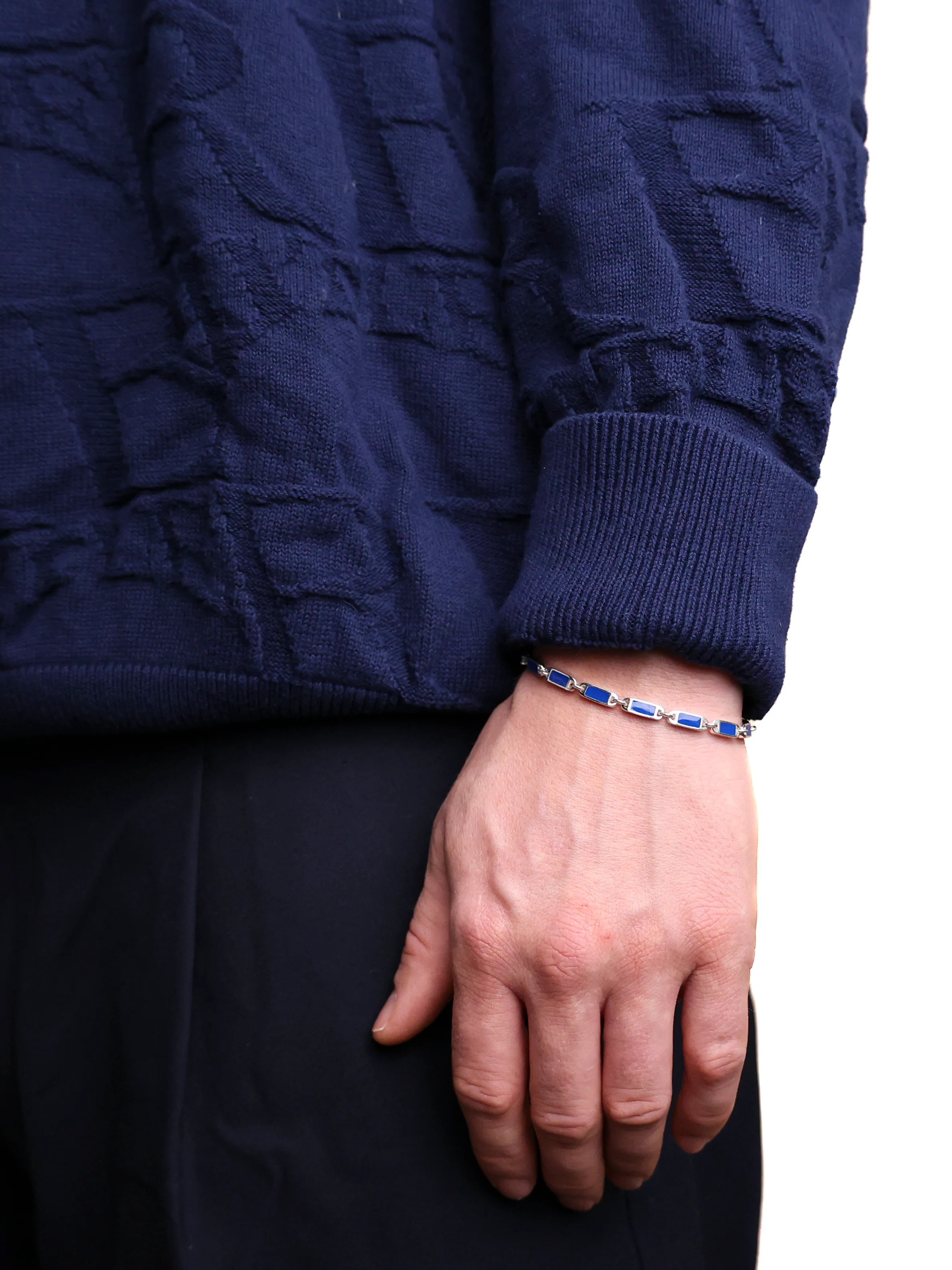 Poncho Bracelet (Silver 925/Navy) - Image 2