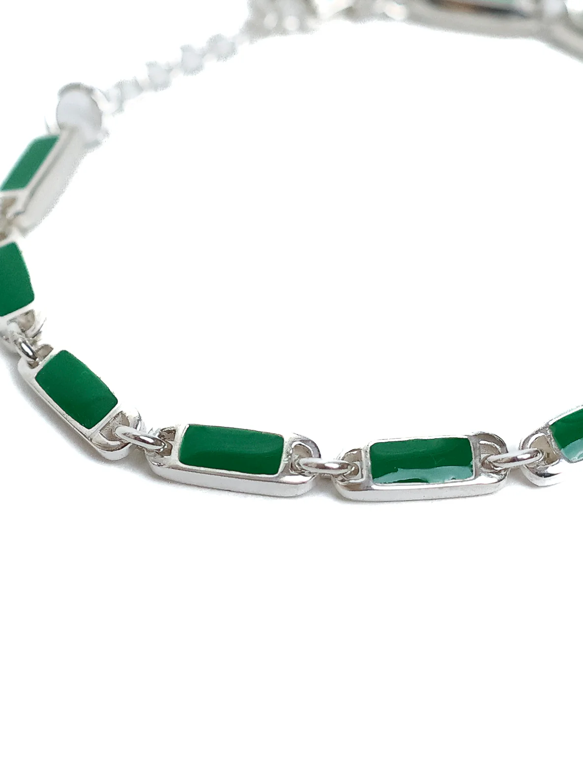 Poncho Bracelet (Silver 925/Green) - Image 3