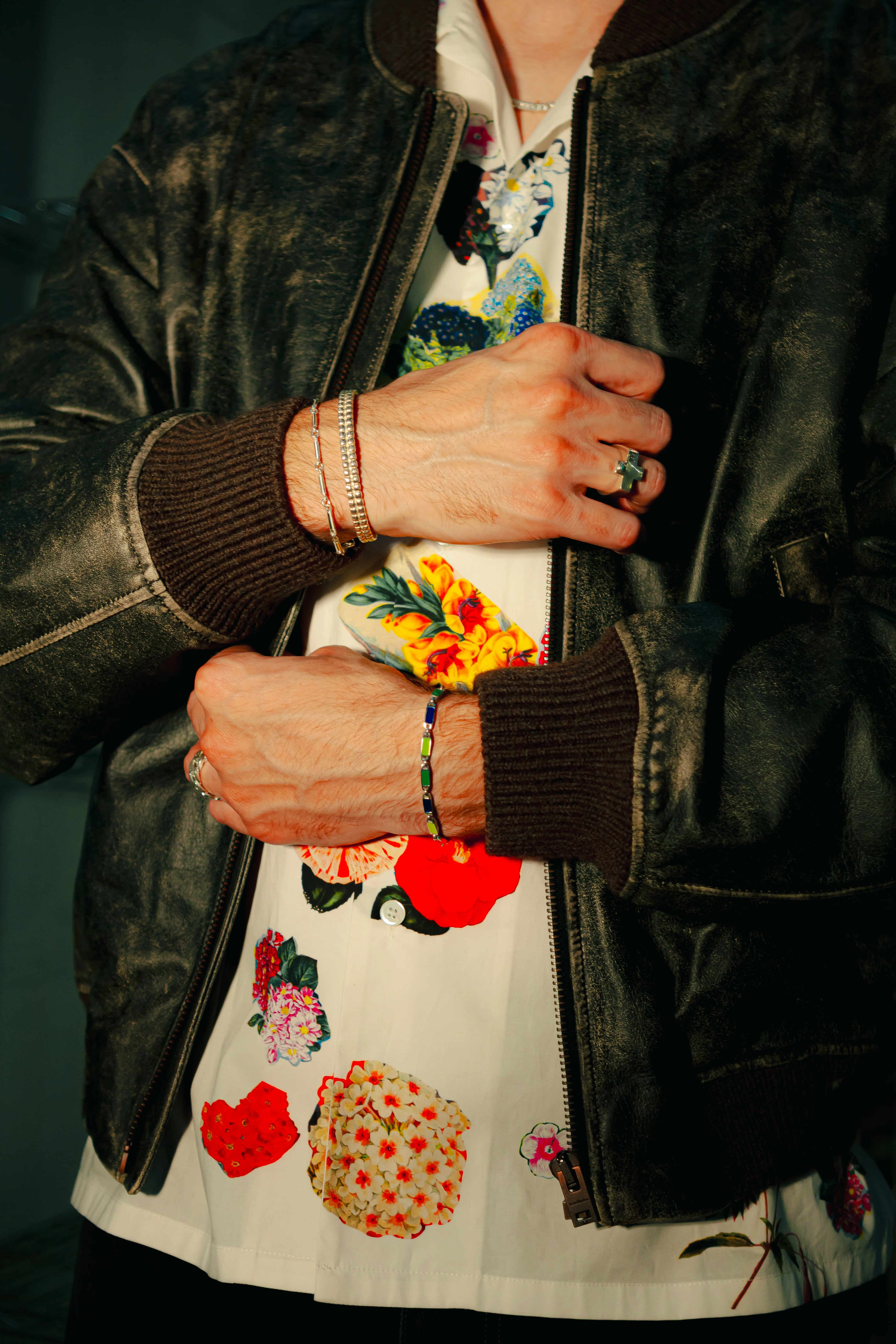 Poncho Bracelet (Silver 925/Red/Green/Black) - Image 3