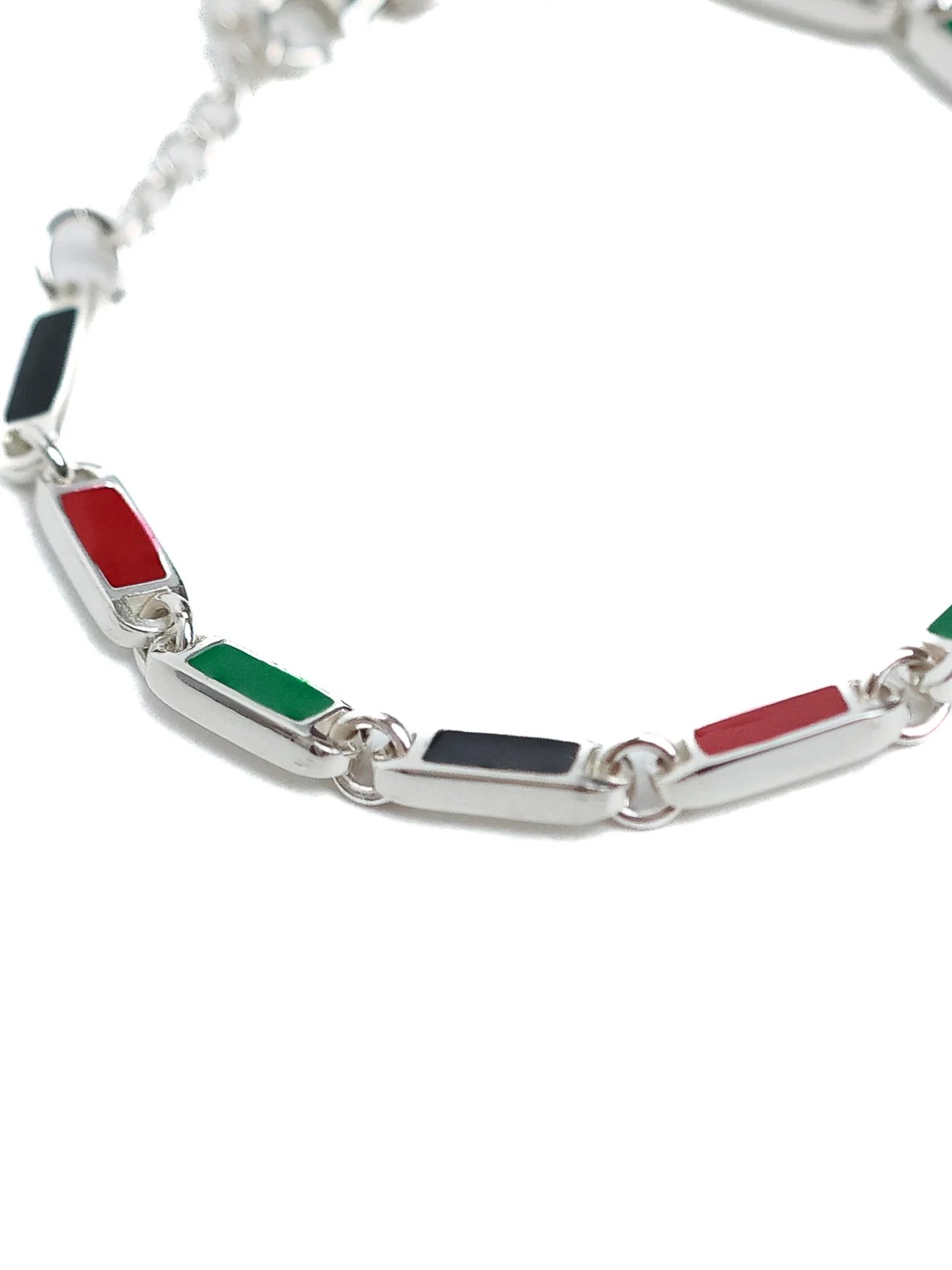 Poncho Bracelet (Silver 925/Red/Green/Black) - Image 4