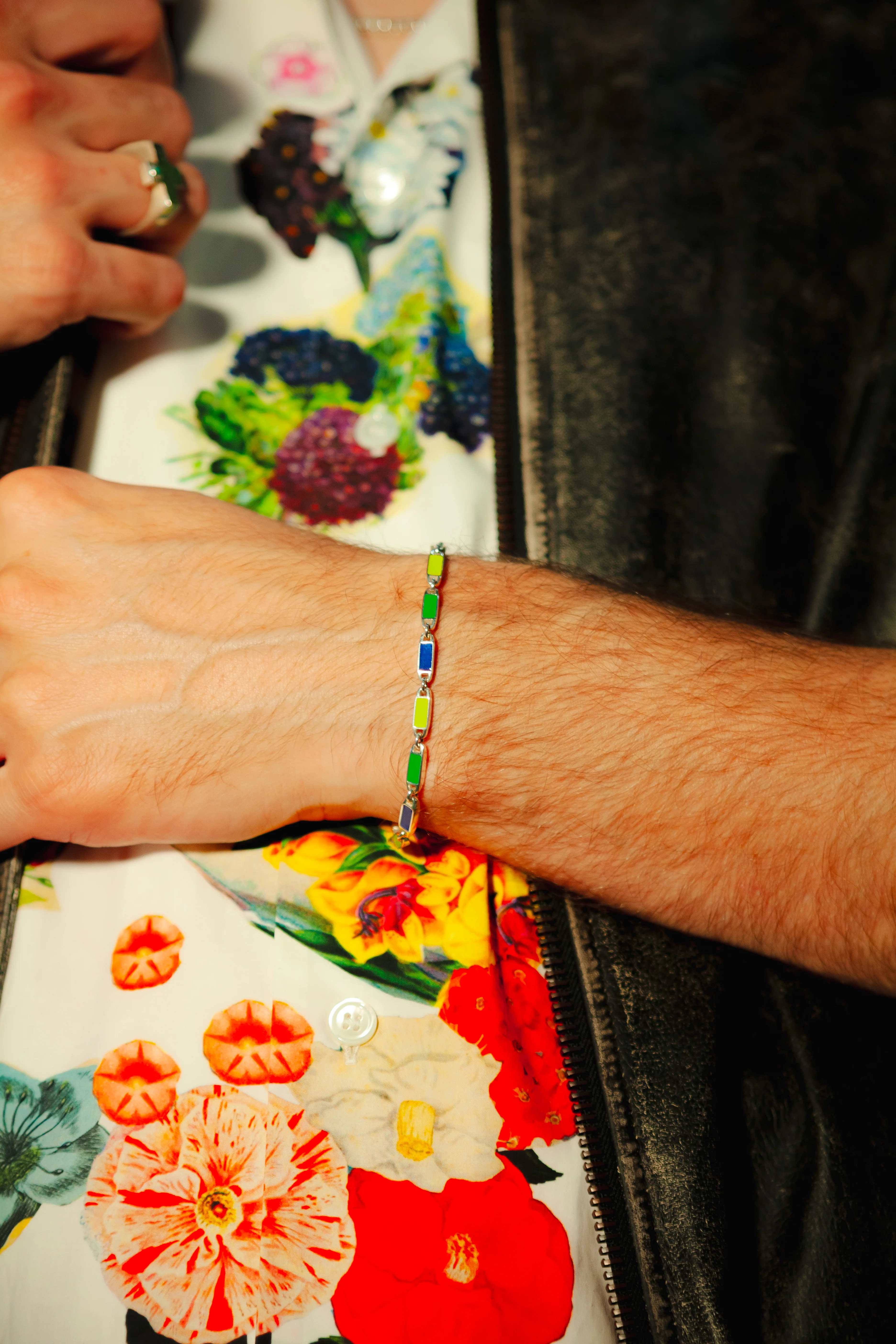 Poncho Bracelet (Silver 925/Red/Green/Black) - Image 6