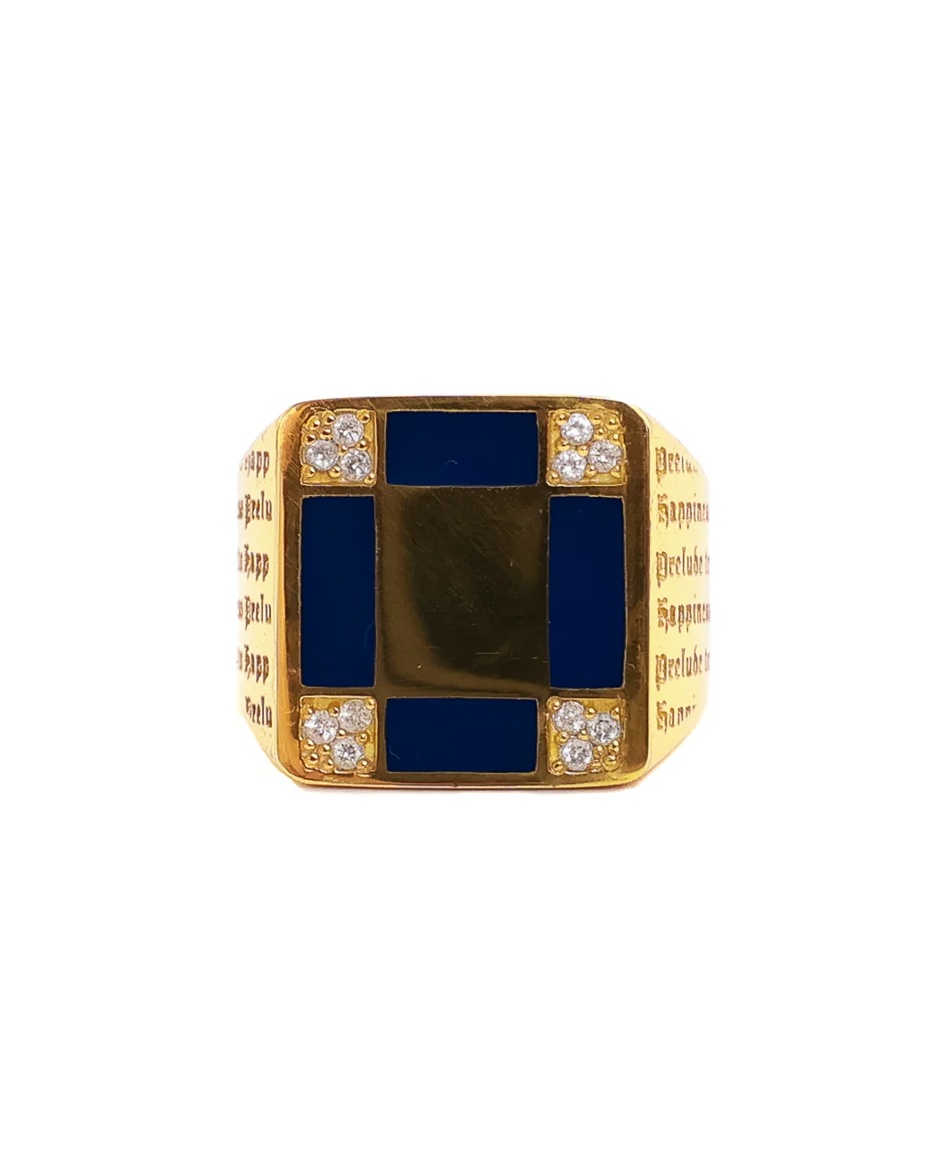 Prelude Signet (14K Gold/Navy/Topaz)