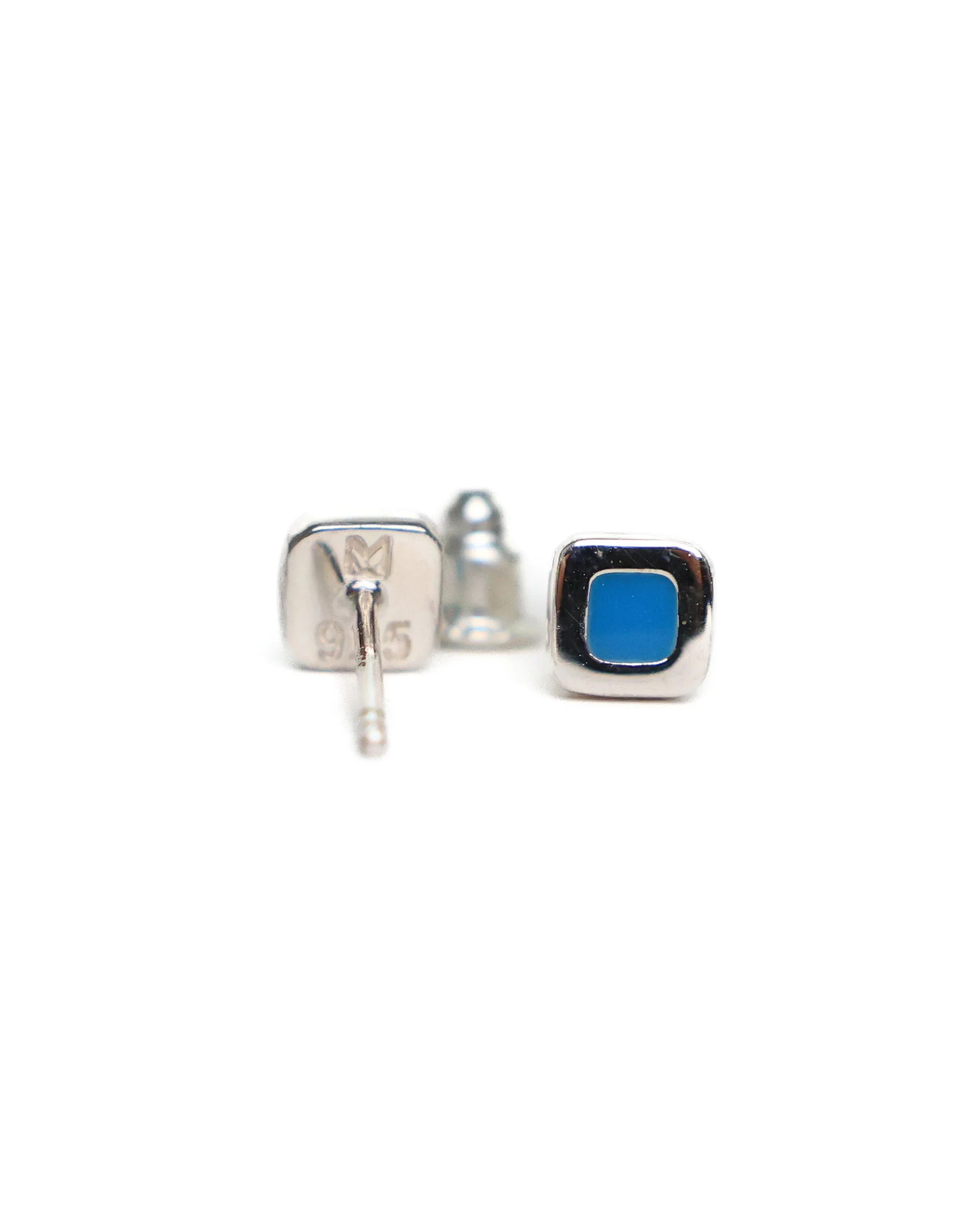 Sylvester Stud Earrings (Silver 925/Turquoise Resin) - Image 2