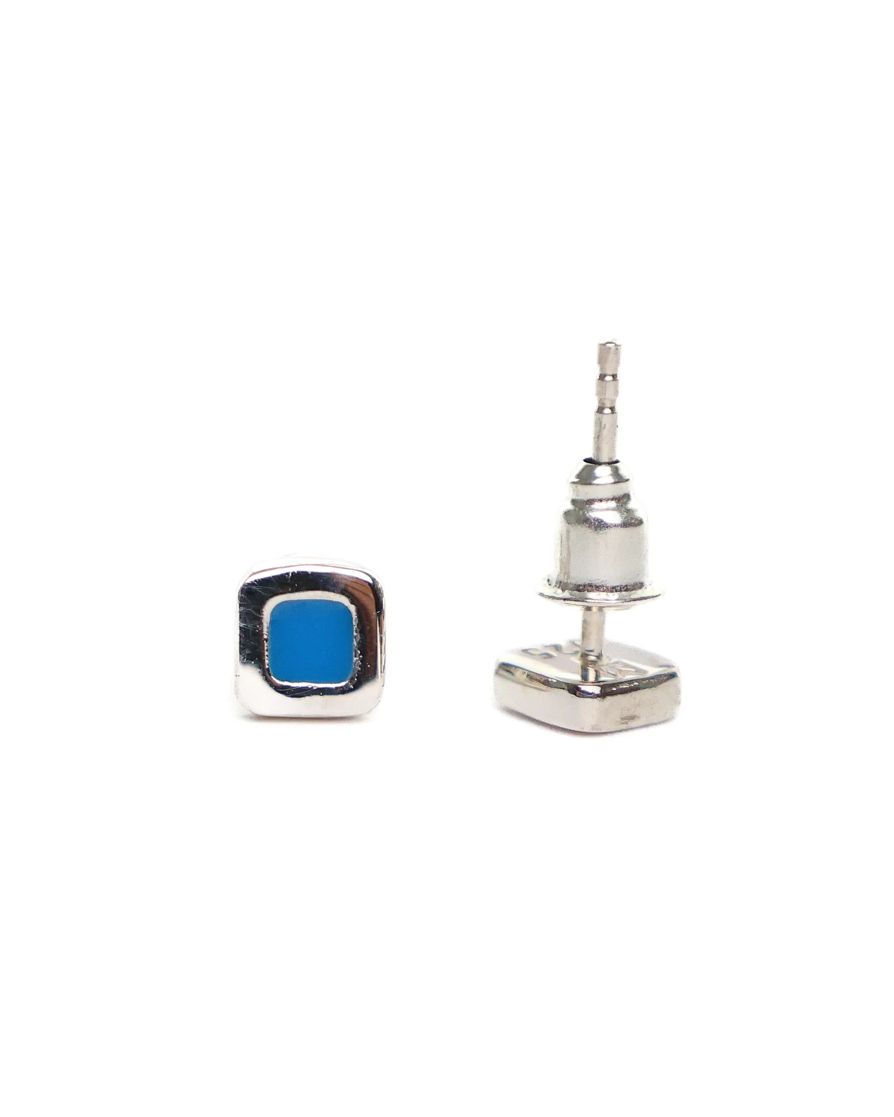 Sylvester Stud Earrings (Silver 925/Turquoise Resin) - Image 3